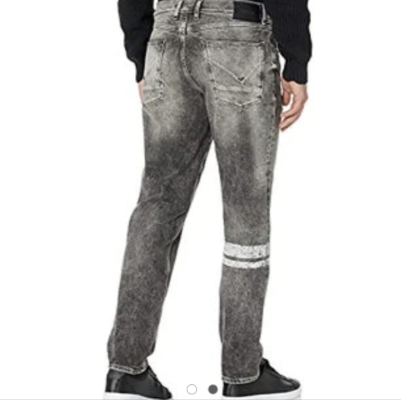 Hudson Sartor Relaxed Skinny Distressed Edgy Graphic Jeans - Picture 2 of 14